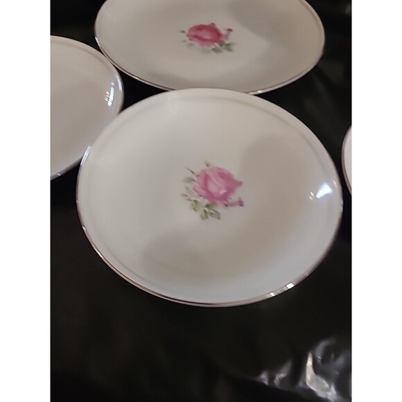 5pc Imperial Rose Fine Bone China Japan #6702  Cup, Saucer, Fruit Bowl, Bread & - Picture 4 of 12